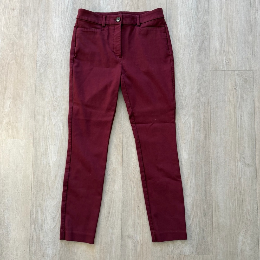 Loft Burgundy skinny pant size 2
